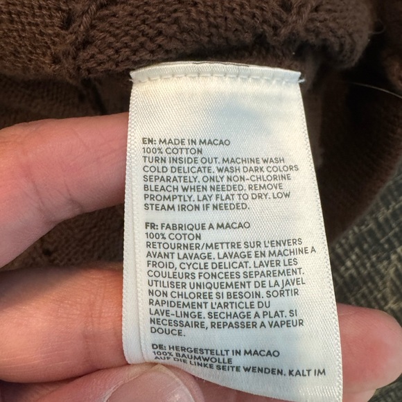 Lands End Knit Polo Cardigan Sweater Mens Medium - Picture 3 of 4